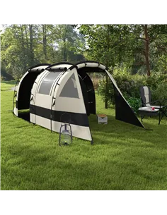 Outsunny Four Man, Two Room Blackout Tent, with Accessories - Khaki 2