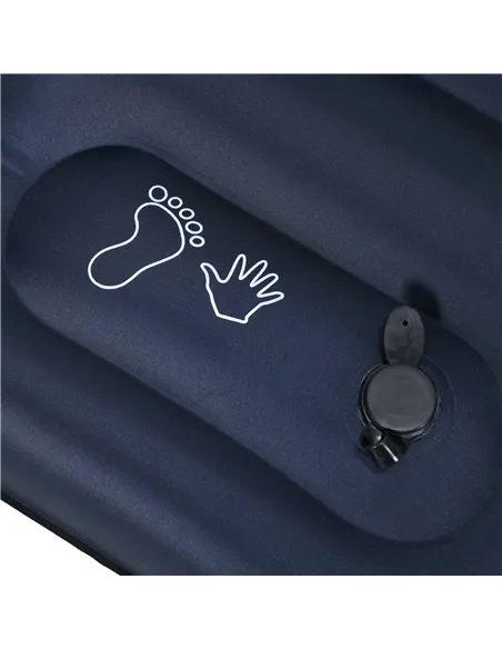 Outsunny Double Inflatable Mattress, with Built-In Pump - Blue
