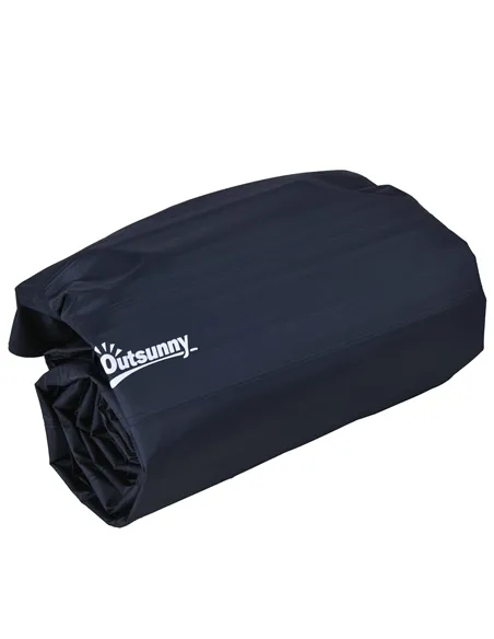 Outsunny Double Inflatable Mattress, with Built-In Pump - Blue