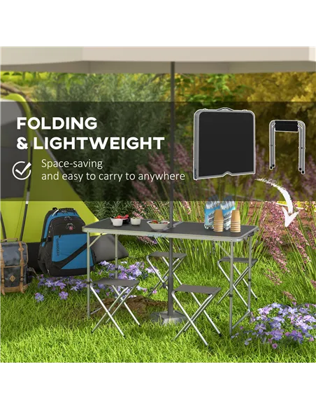 Outsunny Four-Person Foldable Aluminium Picnic Set
