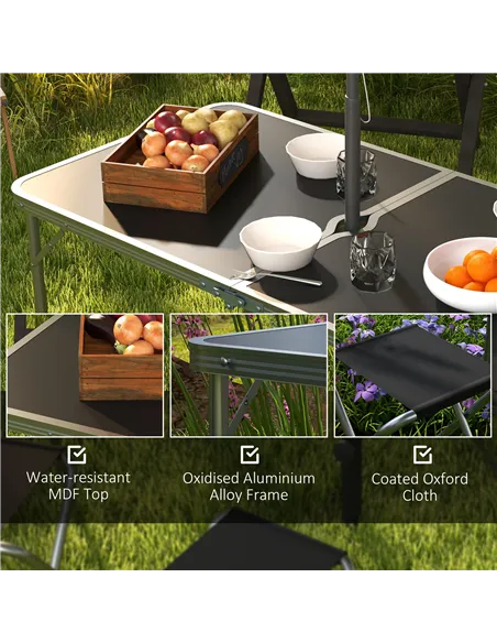 Outsunny Four-Person Foldable Aluminium Picnic Set