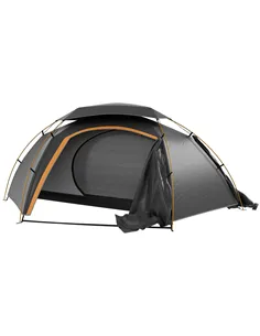 Outsunny Aluminium Frame Camping Tent Dome Tent with Removable Rainfly, 2000mm Waterproof, for 1-2 Man, Grey