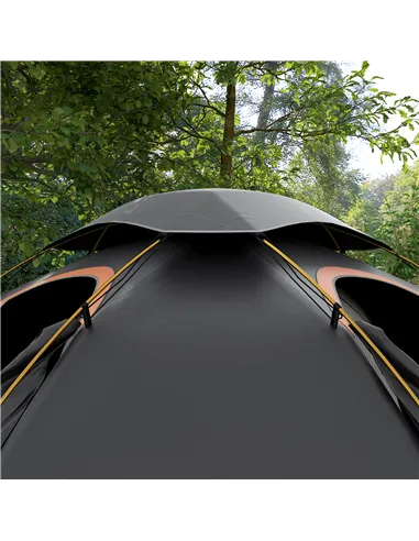 Outsunny Aluminium Frame Camping Tent Dome Tent with Removable Rainfly, 2000mm Waterproof, for 1-2 Man, Grey