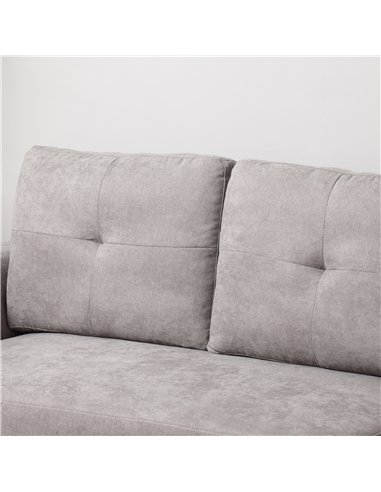 HOMCOM Linen-Look 'L' Storage Sofa Bed - Light Grey