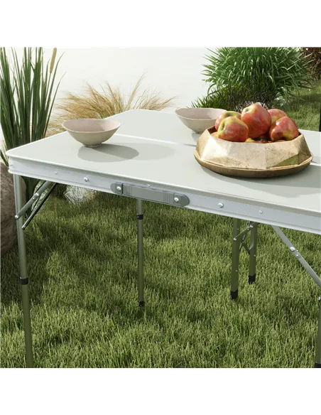 Outsunny Three-Piece Aluminium Folding Picnic Table and Bench Set