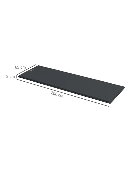 Outsunny Single Inflatable Mattress, with Carry Bag - Grey