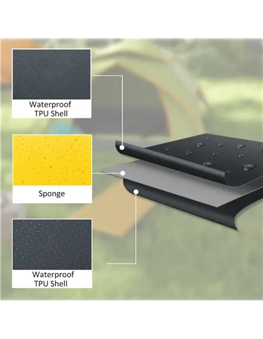 Outsunny Single Inflatable Mattress, with Carry Bag - Grey