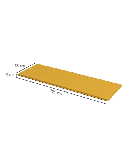 Outsunny Single Inflatable Mattress Sleeping Pad, Self-Inflating, Khaki