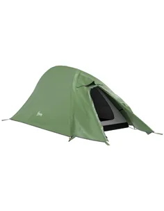 Outsunny Double Layer Camping Tent, 1-2 Man Backpacking Tent with Carry Bag, 2000mm Waterproof and Lightweight, Green