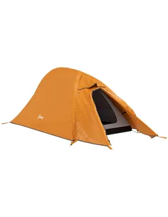 Outsunny Double Layer Camping Tent, 1-2 Man Backpacking Tent with Carry Bag, 2000mm Waterproof and Lightweight, Orange