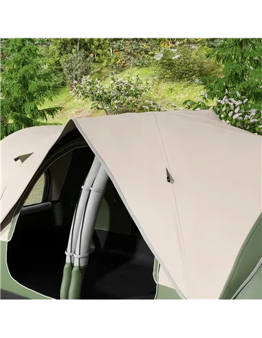 Outsunny Camping Tent for 6-8 Man with 2000mm Waterproof Rainfly and Carry Bag for Fishing Hiking Festival, Dark Green