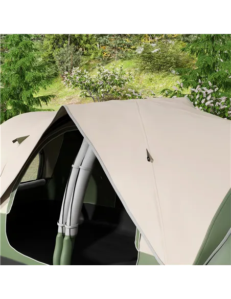 Outsunny Camping Tent for 6-8 Man with 2000mm Waterproof Rainfly and Carry Bag for Fishing Hiking Festival, Dark Green