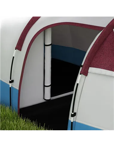 Outsunny Camping Tent, Large Tunnel Tent with Bedroom and Living Area, 2000mm Waterproof, Portable with Bag for 2-3 Man, Red