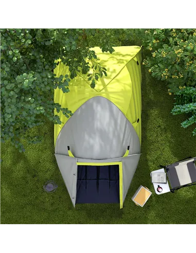 Outsunny Two-Man Dome Tent, with Front Porch and Accessories - Yellow/Grey