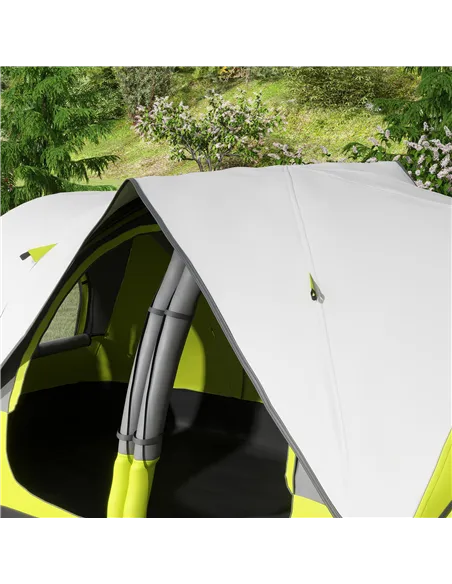Outsunny Camping Tent for 6-8 Man with 2000mm Waterproof Rainfly and Carry Bag for Fishing Hiking Festival, Yellow