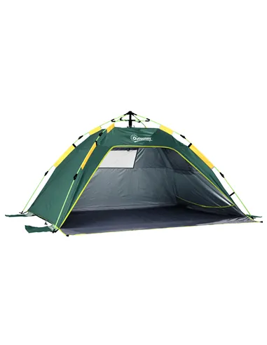 Outsunny Beach Tent for 1-2 Person Pop-up Design with 2 Mesh Windows & 2 Doors Dark Green