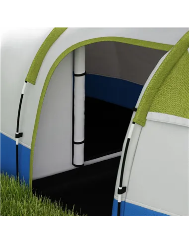 Outsunny Three Man Two-Room Tent, with Porch and Accessories - Green