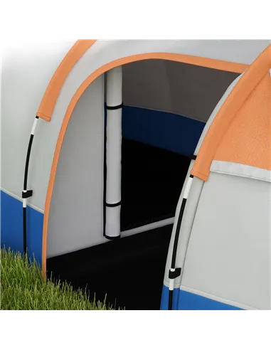 Outsunny Camping Tent, Large Tunnel Tent with Bedroom and Living Area, 2000mm Waterproof, Portable with Bag for 2-3 Man, Orange