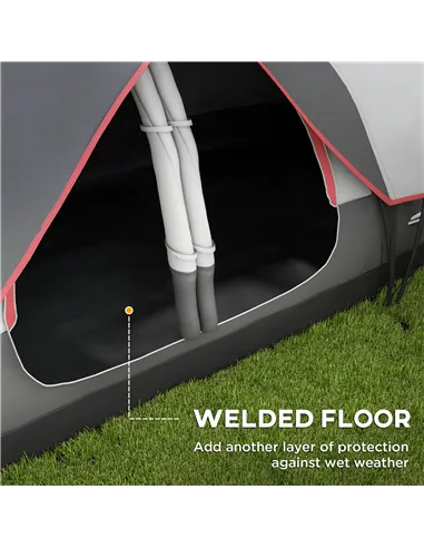 Outsunny Camping Tent for 6-8 Man with 2000mm Waterproof Rainfly and Carry Bag for Fishing Hiking Festival, Grey