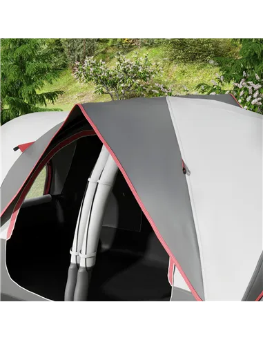 Outsunny Camping Tent for 6-8 Man with 2000mm Waterproof Rainfly and Carry Bag for Fishing Hiking Festival, Grey