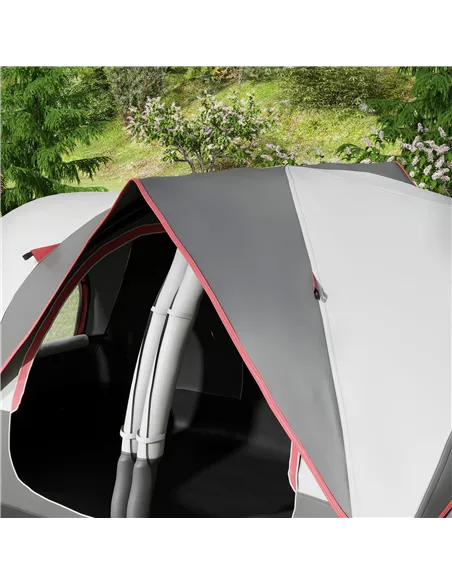 Outsunny Camping Tent for 6-8 Man with 2000mm Waterproof Rainfly and Carry Bag for Fishing Hiking Festival, Grey