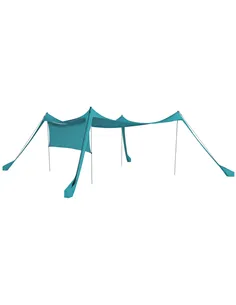 Outsunny Beach Tent Event Shelter with Detachable Sidewall and Carry Bag, for Camping, Trips, Fishing, Picnics, Sky Blue