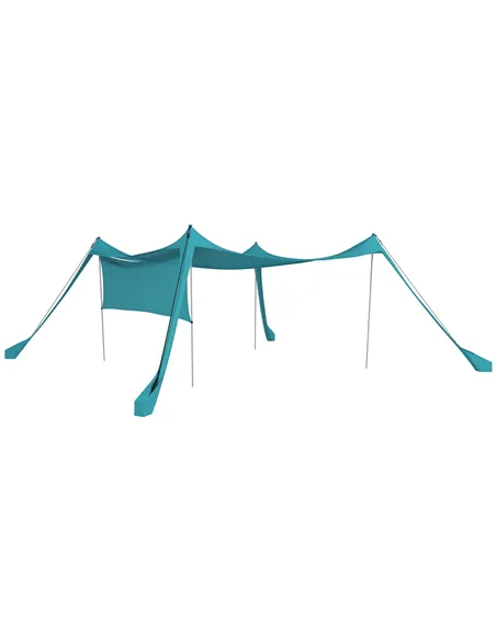 Outsunny Beach Tent Event Shelter with Detachable Sidewall and Carry Bag, for Camping, Trips, Fishing, Picnics, Sky Blue
