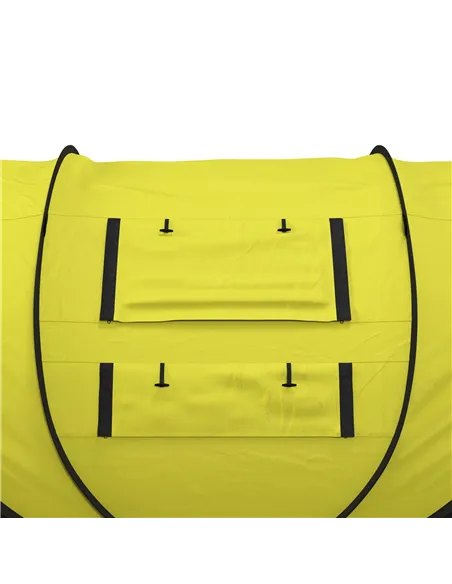 Outsunny 4 Person Pop-up Camping Tent Family Tent with Ground Sheet, 4 Windows and Portable Carry Bag for Beach Outdoor Trip, Ye