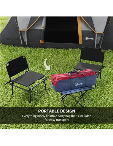 Outsunny 5-6 Man Dome Camping Tent - Light Grey and Black