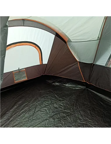 Outsunny 5-6 Man Dome Camping Tent - Light Grey and Black