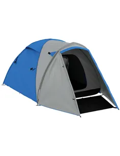 Outsunny Two-Man Dome Tent, with Front Porch and Accessories - Blue/Grey
