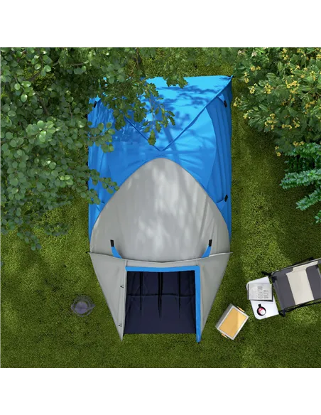 Outsunny Two-Man Dome Tent, with Front Porch and Accessories - Blue/Grey