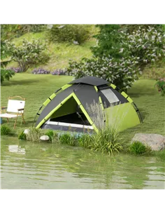 Outsunny Two-Man One Room Camping Tent, with Accessories - Green 2