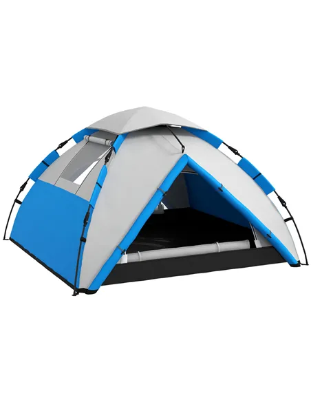 Outsunny Two-Man One Room Camping Tent, with Accessories - Blue