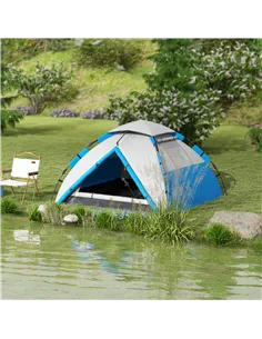 Outsunny Two-Man One Room Camping Tent, with Accessories - Blue 2