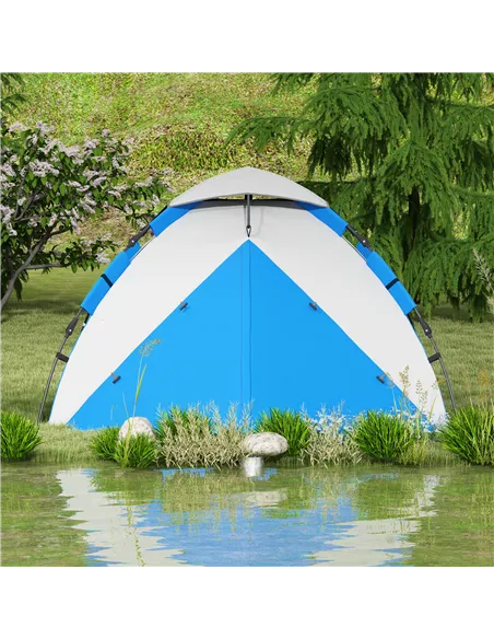 Outsunny Two-Man One Room Camping Tent, with Accessories - Blue