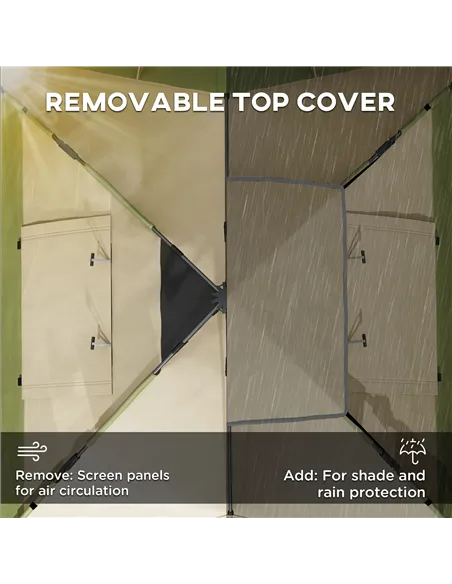 Outsunny Two-Man One Room Camping Tent, with Accessories - Dark Green