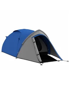 Outsunny Two-Man Dome Tent, with Front Vestibule - Blue/Grey