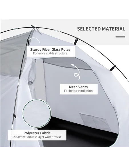 Outsunny Two-Man Dome Tent, with Front Vestibule - Blue/Grey