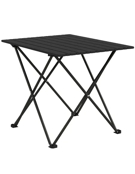 Outsunny Folding Camping Table, Lightweight Metal Picnic Table with Carry Bag, Foldable Table for Outdoor Camping, Picnic, Hikin