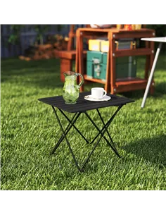 Outsunny Folding Camping Table, Lightweight Metal Picnic Table with Carry Bag, Foldable Table for Outdoor Camping, Picnic, Hikin 2
