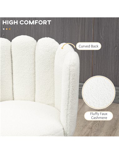 HOMCOM Bar Stools Set of 2, Faux Cashmere Upholstered Breakfast Bar Chairs, Modern Kitchen Stools with Backs, Footrest and Steel