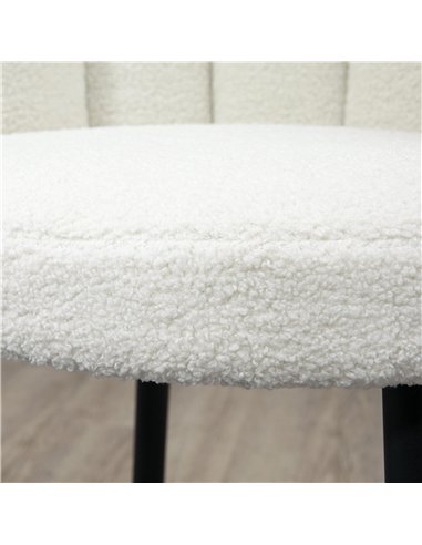 HOMCOM Bar Stools Set of 2, Faux Cashmere Upholstered Breakfast Bar Chairs, Modern Kitchen Stools with Backs, Footrest and Steel