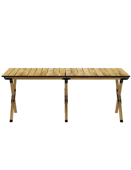 Outsunny Portable Camping Table, 4ft Aluminium Folding Table with Roll-Up Top, Picnic Table for Indoor, Outdoor, Party, BBQ, Bea