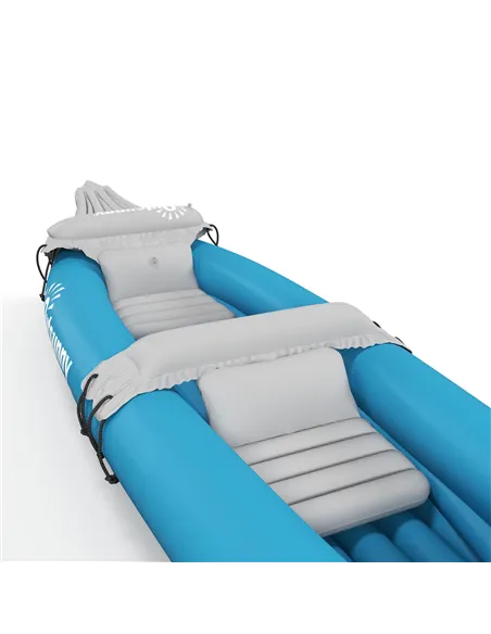 Outsunny Inflatable Kayak, Two-Person Inflatable Canoe Boat Set with Air Pump, Aluminium Oars, 318 x 80 x 50cm - Blue