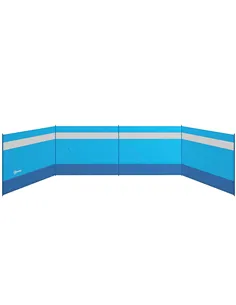 Outsunny Camping Windbreaker with Clear Windows, Carry Bag and Steel Poles, for Beach Caravan Campervan, 725 x 140cm, Blue