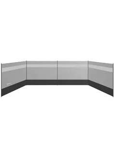 Outsunny Camping Windbreaker with Clear Windows, Carry Bag and Steel Poles, for Beach Caravan Campervan, 725 x 140cm, Grey