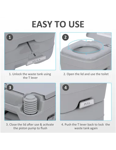 Outsunny Portable Toilet and Camping Sink Set with Fresh and Waste Tank, Wastewater Recycled Set for Outdoor Events