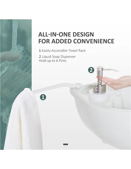 Outsunny Portable Toilet and Camping Sink Set with Fresh and Waste Tank, Wastewater Recycled Set for Outdoor Events