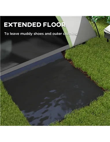 Outsunny Camping Tent with Inflatable Mattress, 2-3 Person Dome Tent with Air Bed and Sewn-in Groundsheet, Portable 3000mm Water